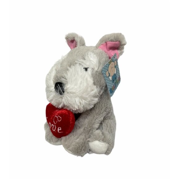 Grey Plush Stuffed Animal With Red Heart "Love" Valentine's Day Gift - Picture 1 of 1
